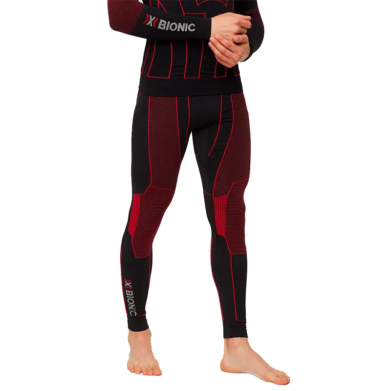 Чёрно-красные легинсы X-Bionic Moto Energizer