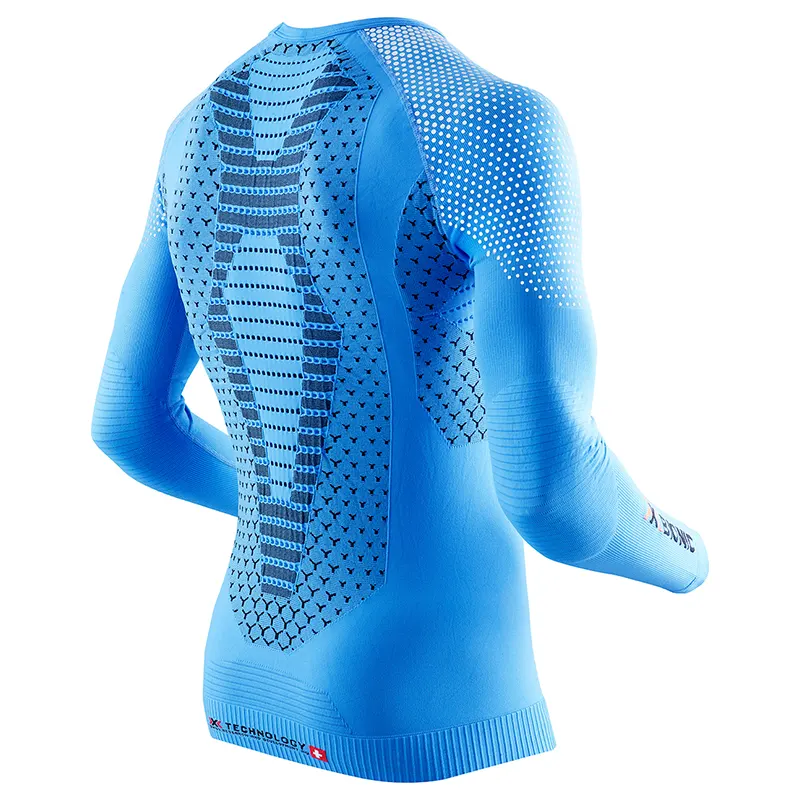 Голубая термофутболка X-Bionic Twyce со спины